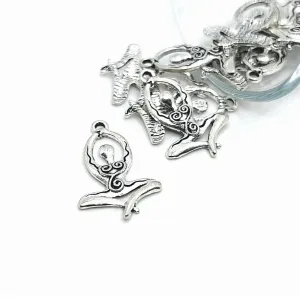 1, 4, 20 or 50 Pieces: Silver Sitting Goddess Charms