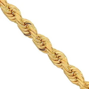 10k Yellow Gold Solid Rope Chain 4 mm