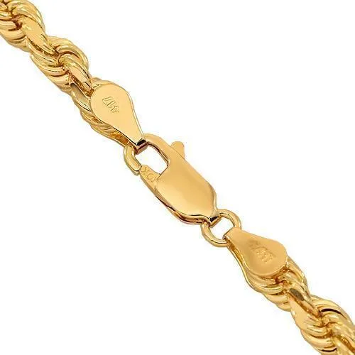 10k Yellow Gold Solid Rope Chain 4 mm