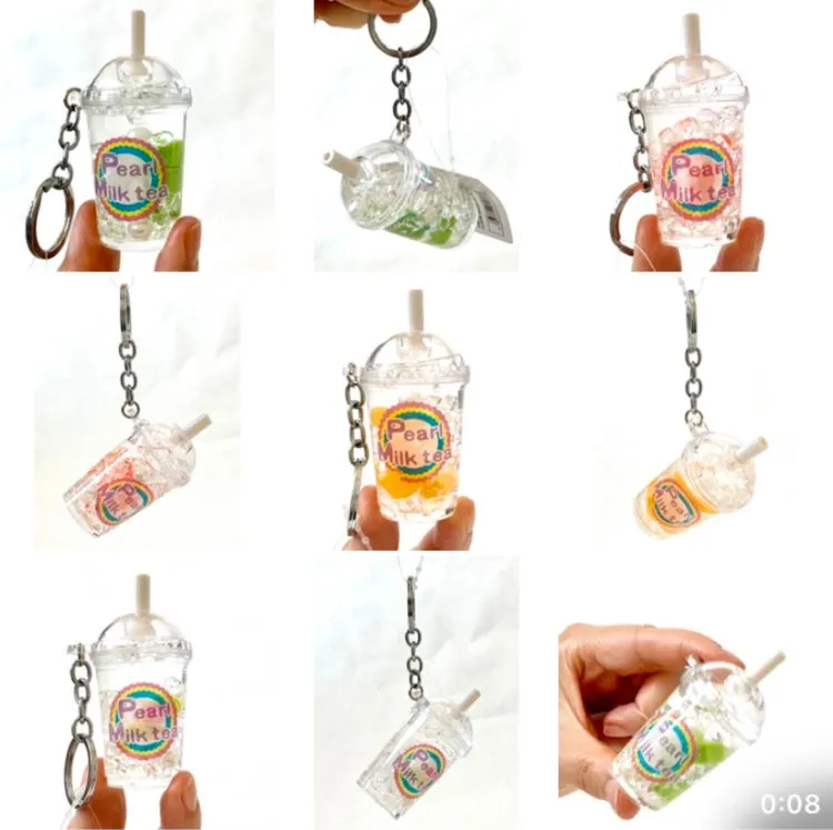 12046 FRUIT PEARL MILK TEA FLOATY KEY CHARM-12