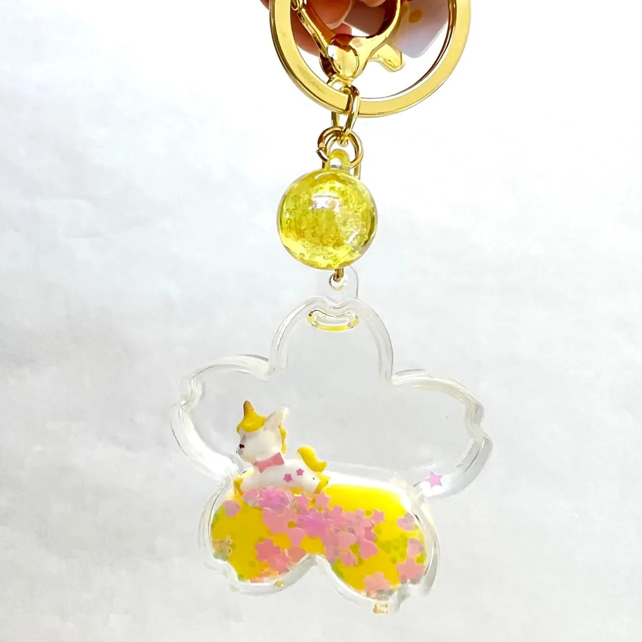 12079 UNICORN FLOWER FLOATY KEY CHARM-12