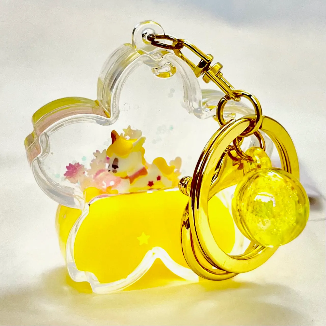12079 UNICORN FLOWER FLOATY KEY CHARM-12