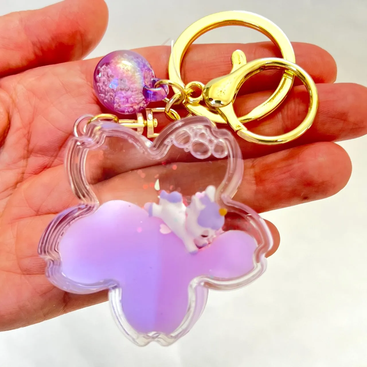 12079 UNICORN FLOWER FLOATY KEY CHARM-12