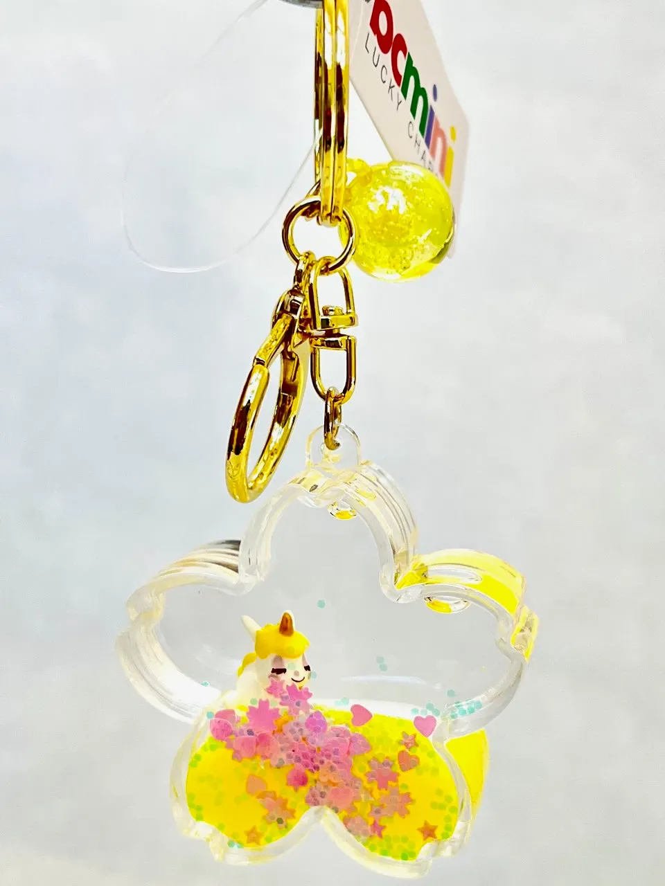 12079 UNICORN FLOWER FLOATY KEY CHARM-12