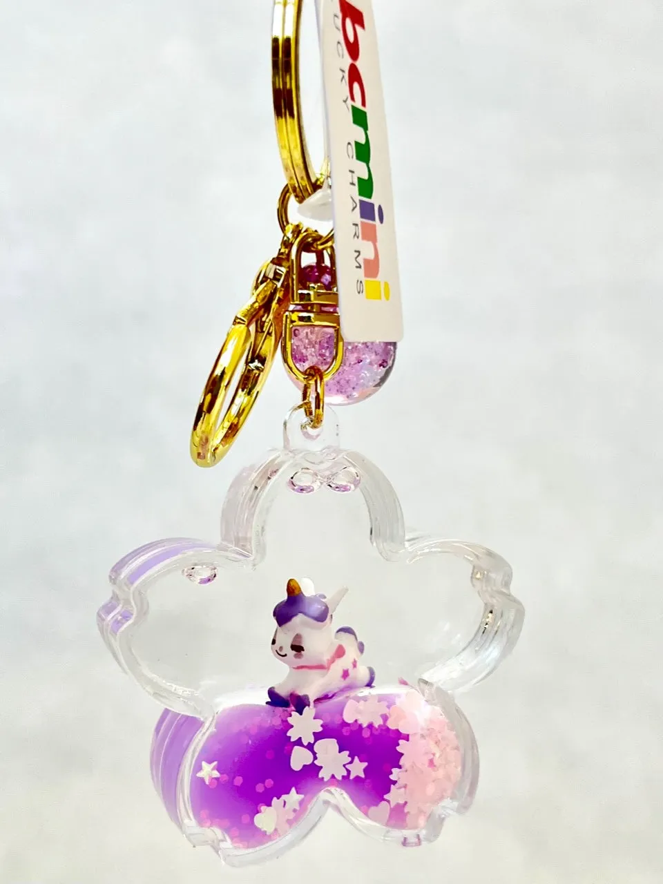12079 UNICORN FLOWER FLOATY KEY CHARM-12