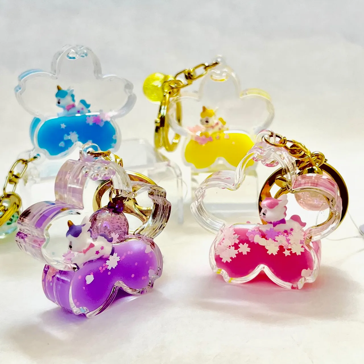 12079 UNICORN FLOWER FLOATY KEY CHARM-12