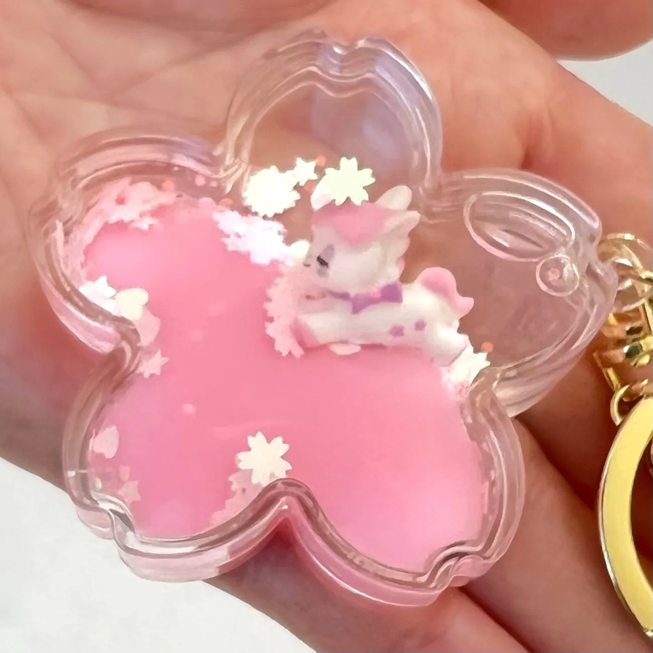 12079 UNICORN FLOWER FLOATY KEY CHARM-12