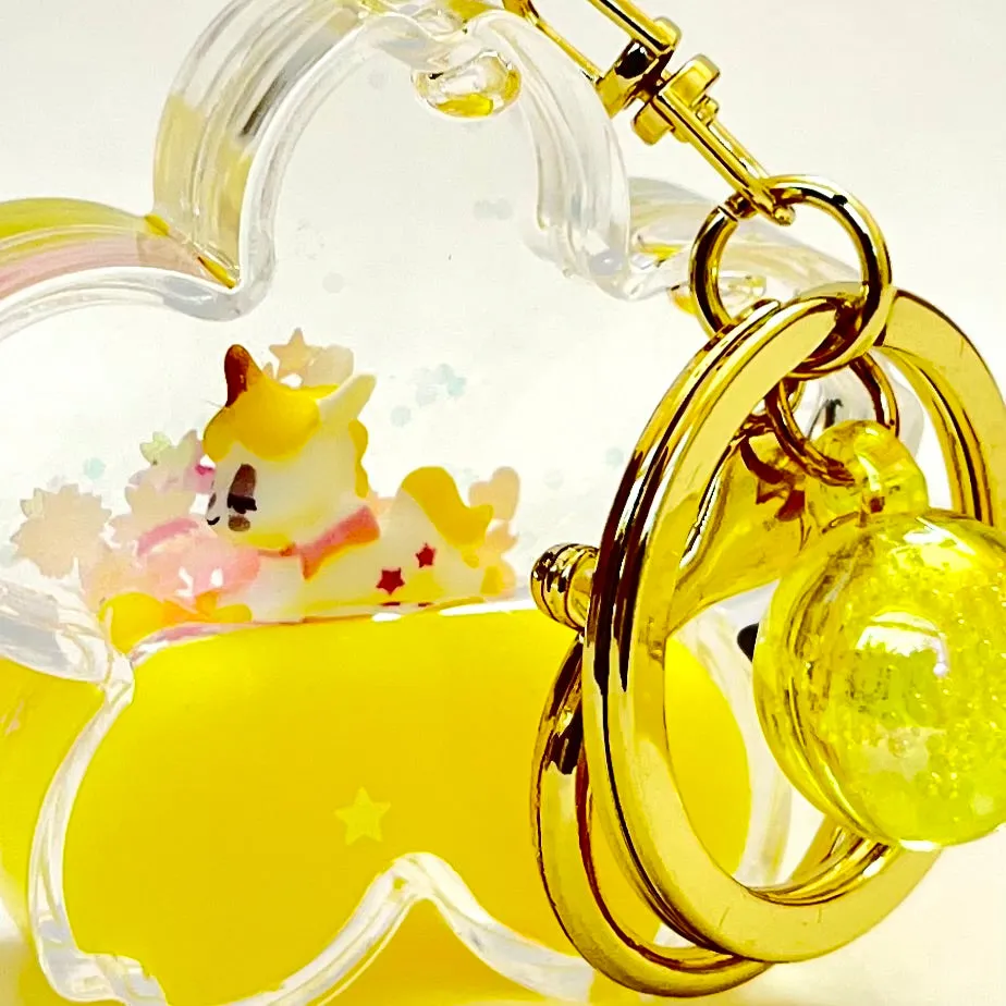 12079 UNICORN FLOWER FLOATY KEY CHARM-12