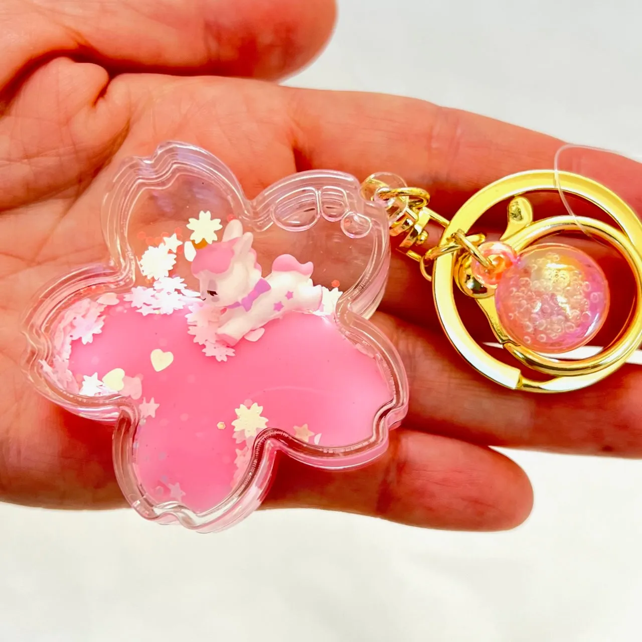 12079 UNICORN FLOWER FLOATY KEY CHARM-12