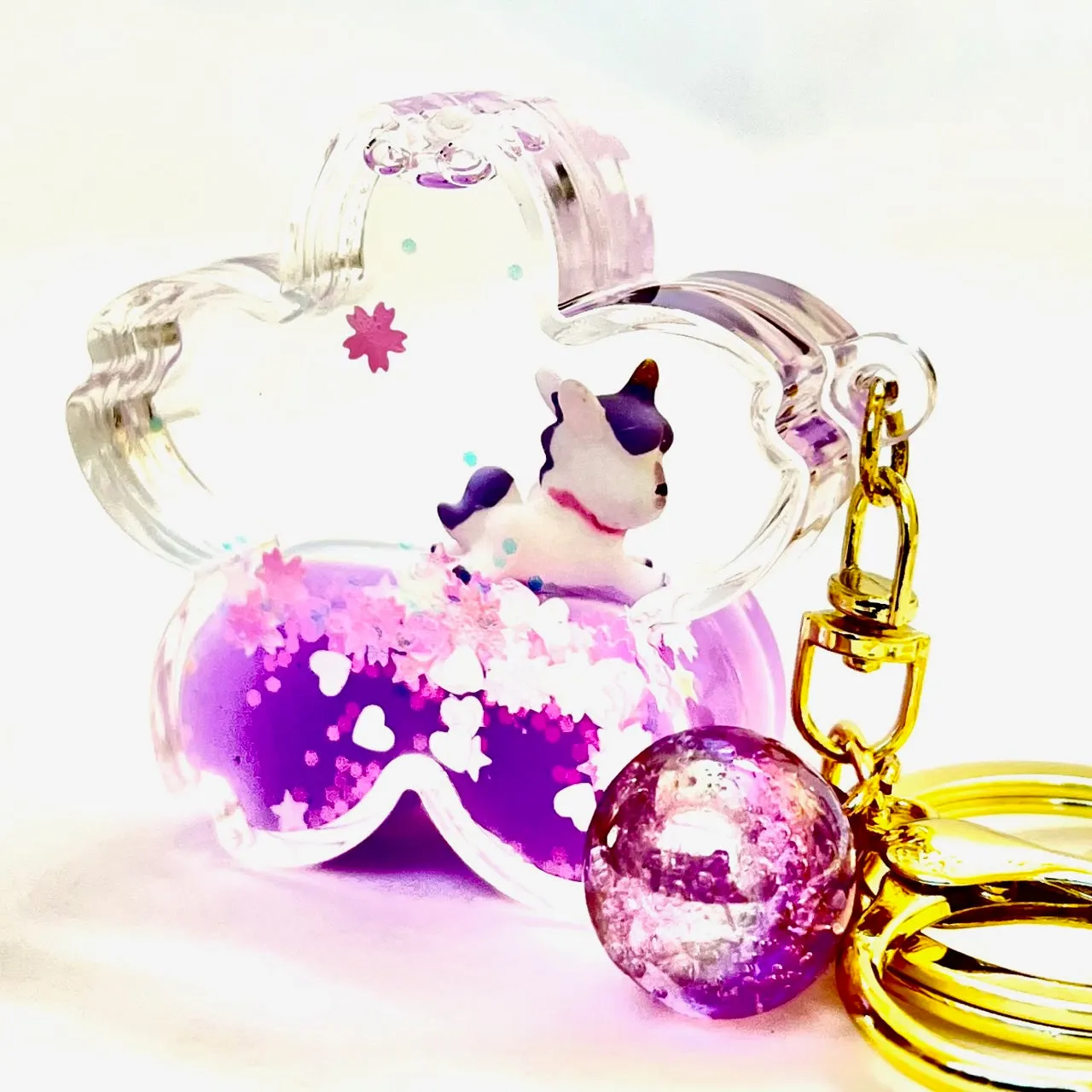 12079 UNICORN FLOWER FLOATY KEY CHARM-12