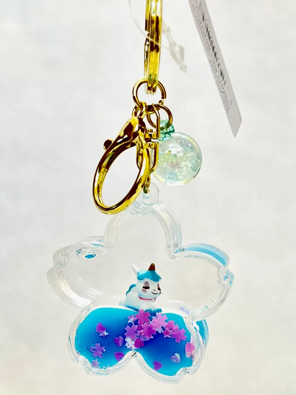 12079 UNICORN FLOWER FLOATY KEY CHARM-12