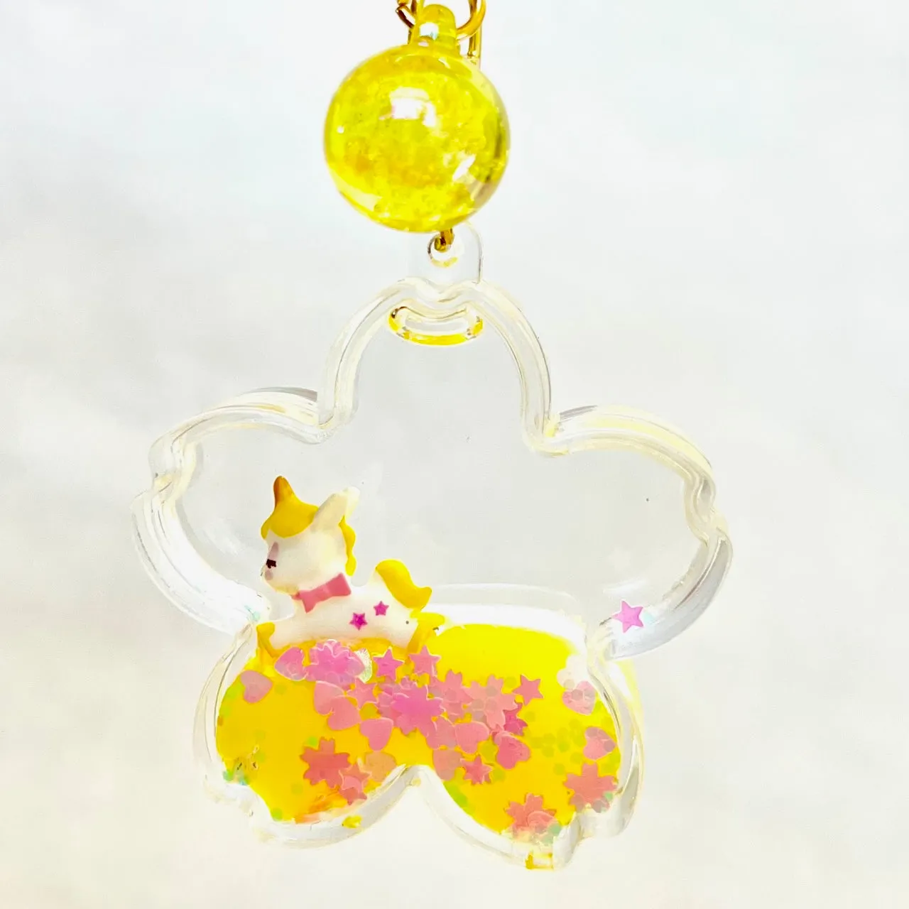 12079 UNICORN FLOWER FLOATY KEY CHARM-12