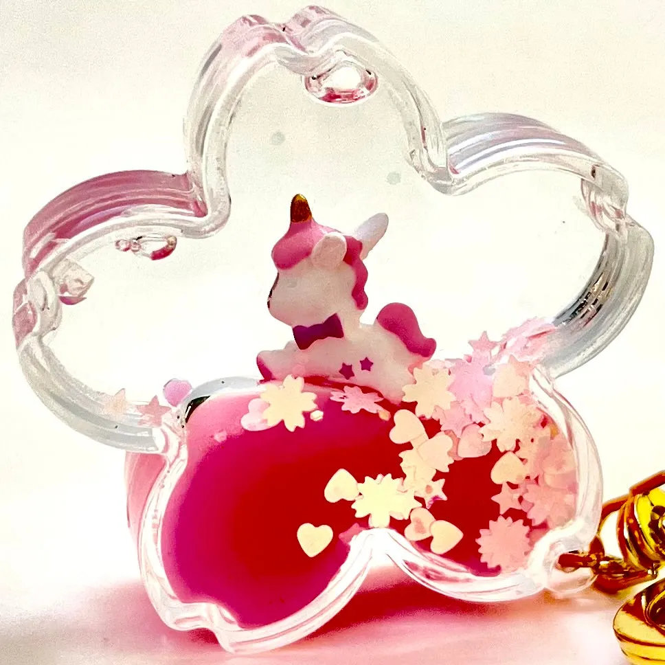 12079 UNICORN FLOWER FLOATY KEY CHARM-12