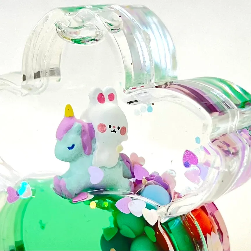 12110 UNICORN BUNNY FLOWER FLOATY KEY CHARM-12