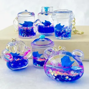 12129 BLUE DOLPHIN COMBO FLOATY KEY CHARM-12