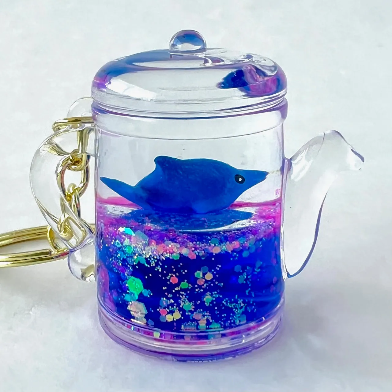 12129 BLUE DOLPHIN COMBO FLOATY KEY CHARM-12