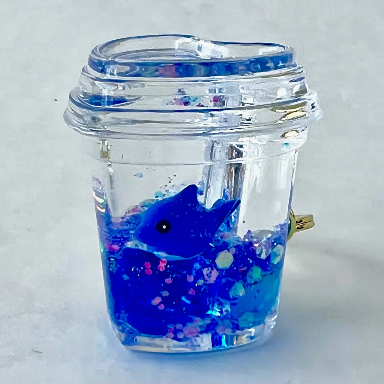 12129 BLUE DOLPHIN COMBO FLOATY KEY CHARM-12