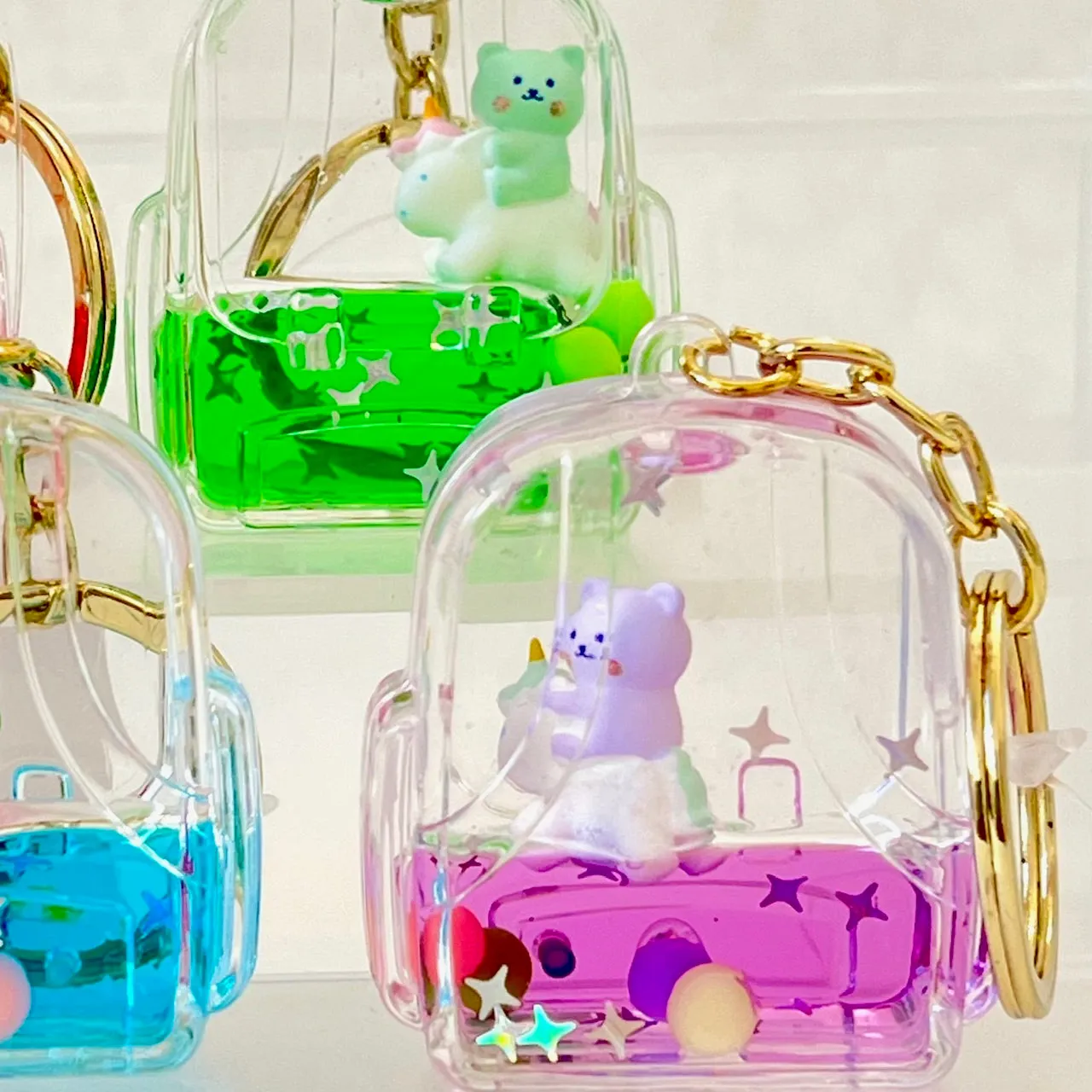 12137 BEAR UNICORN FLOATY KEY CHARM-12