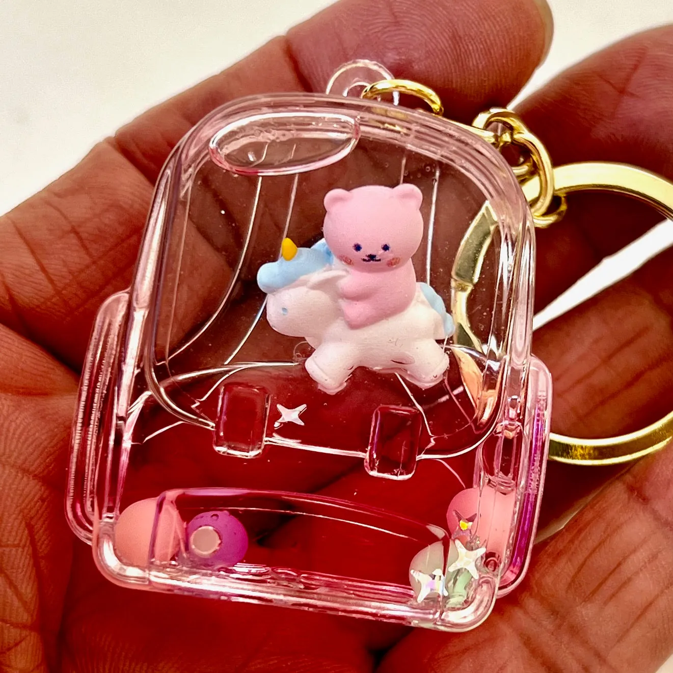 12137 BEAR UNICORN FLOATY KEY CHARM-12