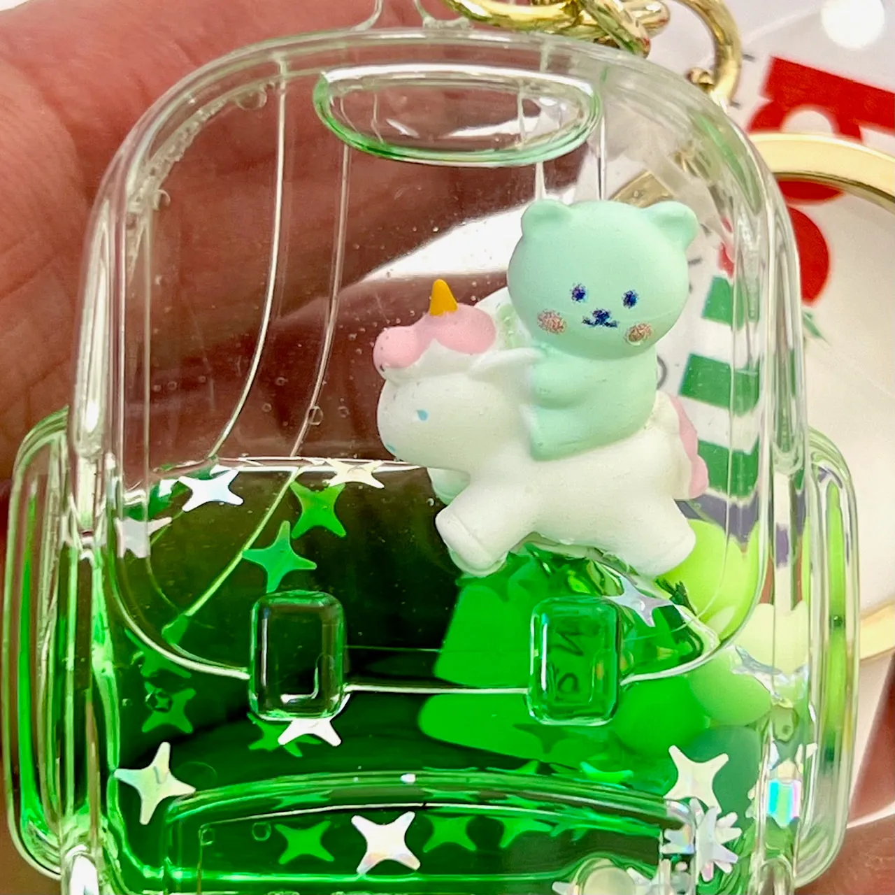 12137 BEAR UNICORN FLOATY KEY CHARM-12