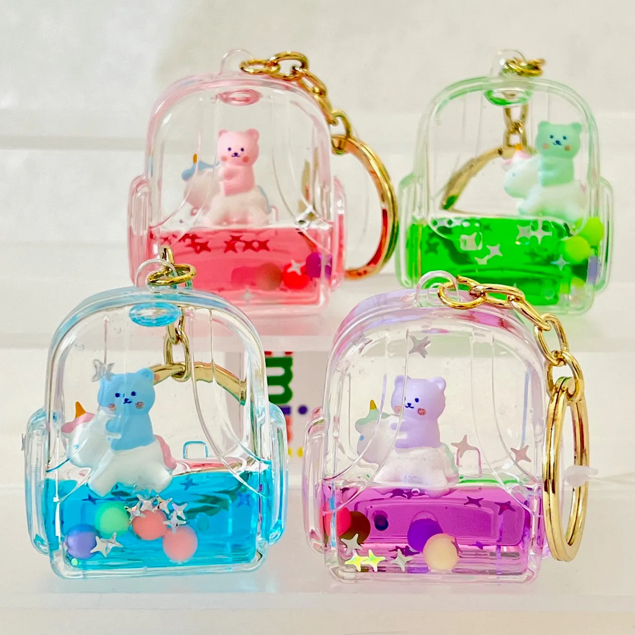 12137 BEAR UNICORN FLOATY KEY CHARM-12