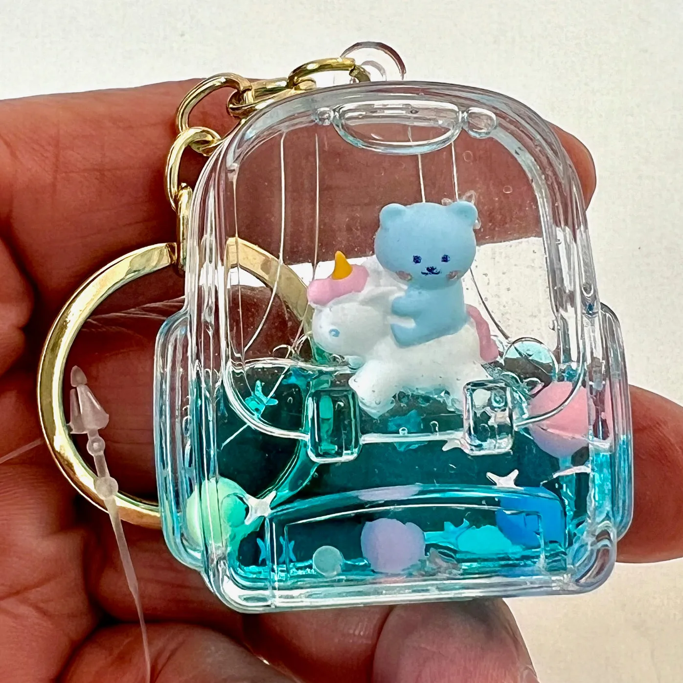 12137 BEAR UNICORN FLOATY KEY CHARM-12