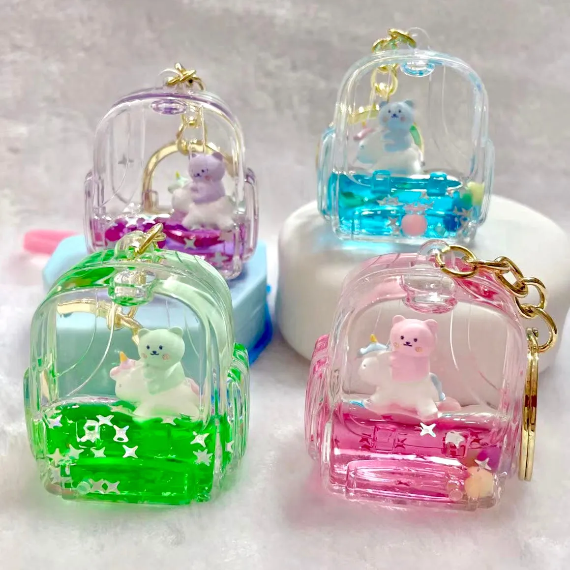 12137 BEAR UNICORN FLOATY KEY CHARM-12