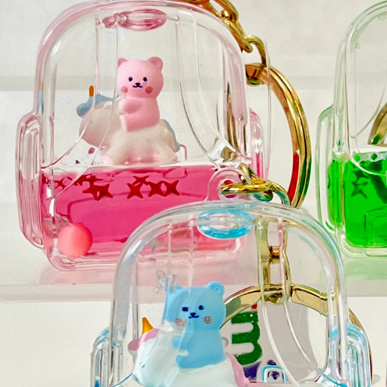 12137 BEAR UNICORN FLOATY KEY CHARM-12