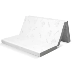 4 Inch Tri-fold Cool Gel Memory Foam Mattress-Queen Size