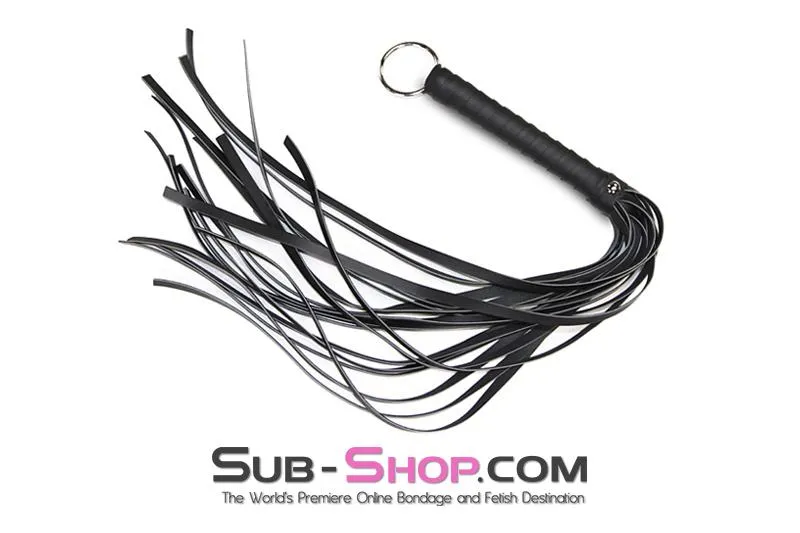 7797DL      Heavyweight 24" Rubberized Leatherette Flogger Whip with Hanging Ring