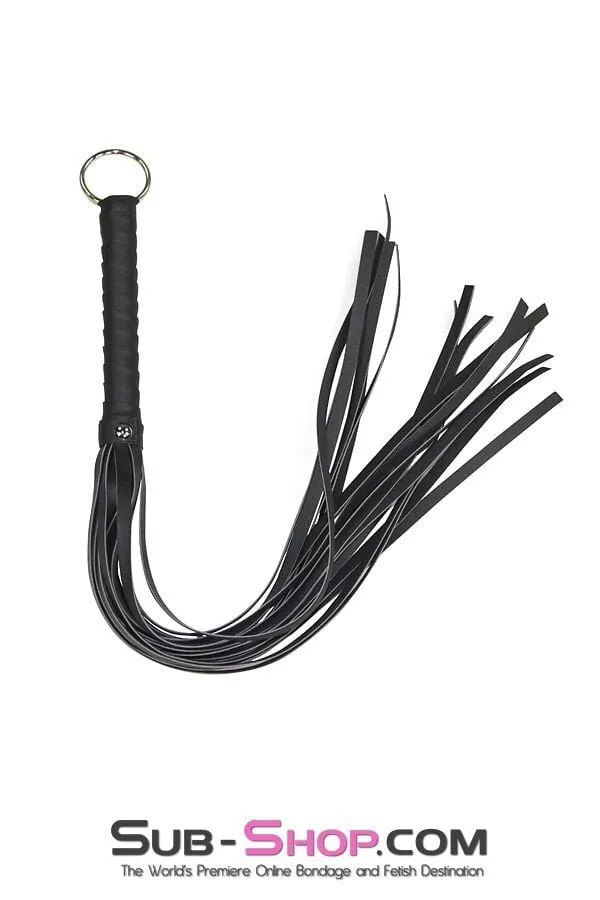7797DL      Heavyweight 24" Rubberized Leatherette Flogger Whip with Hanging Ring