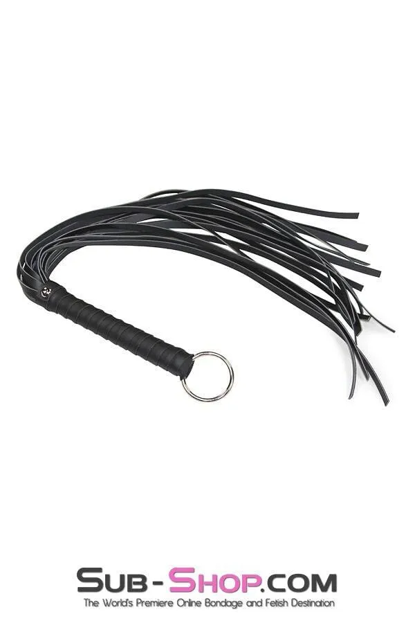 7797DL      Heavyweight 24" Rubberized Leatherette Flogger Whip with Hanging Ring