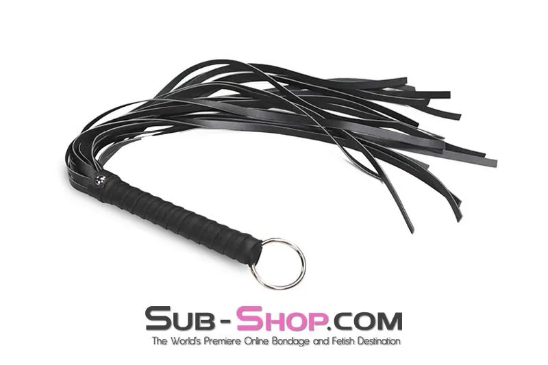 7797DL      Heavyweight 24" Rubberized Leatherette Flogger Whip with Hanging Ring