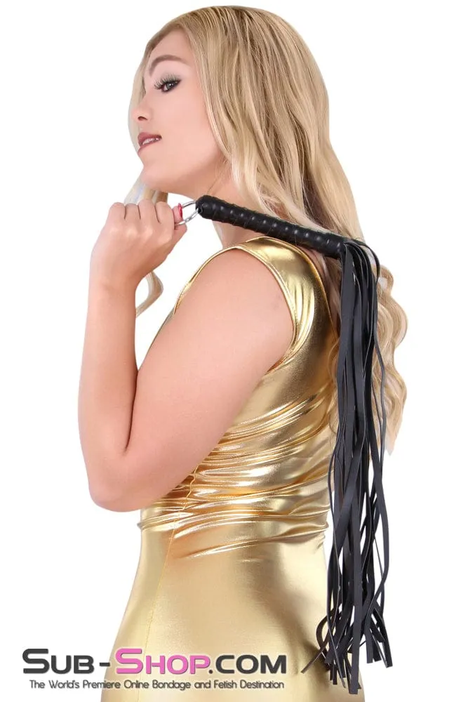 7797DL      Heavyweight 24" Rubberized Leatherette Flogger Whip with Hanging Ring