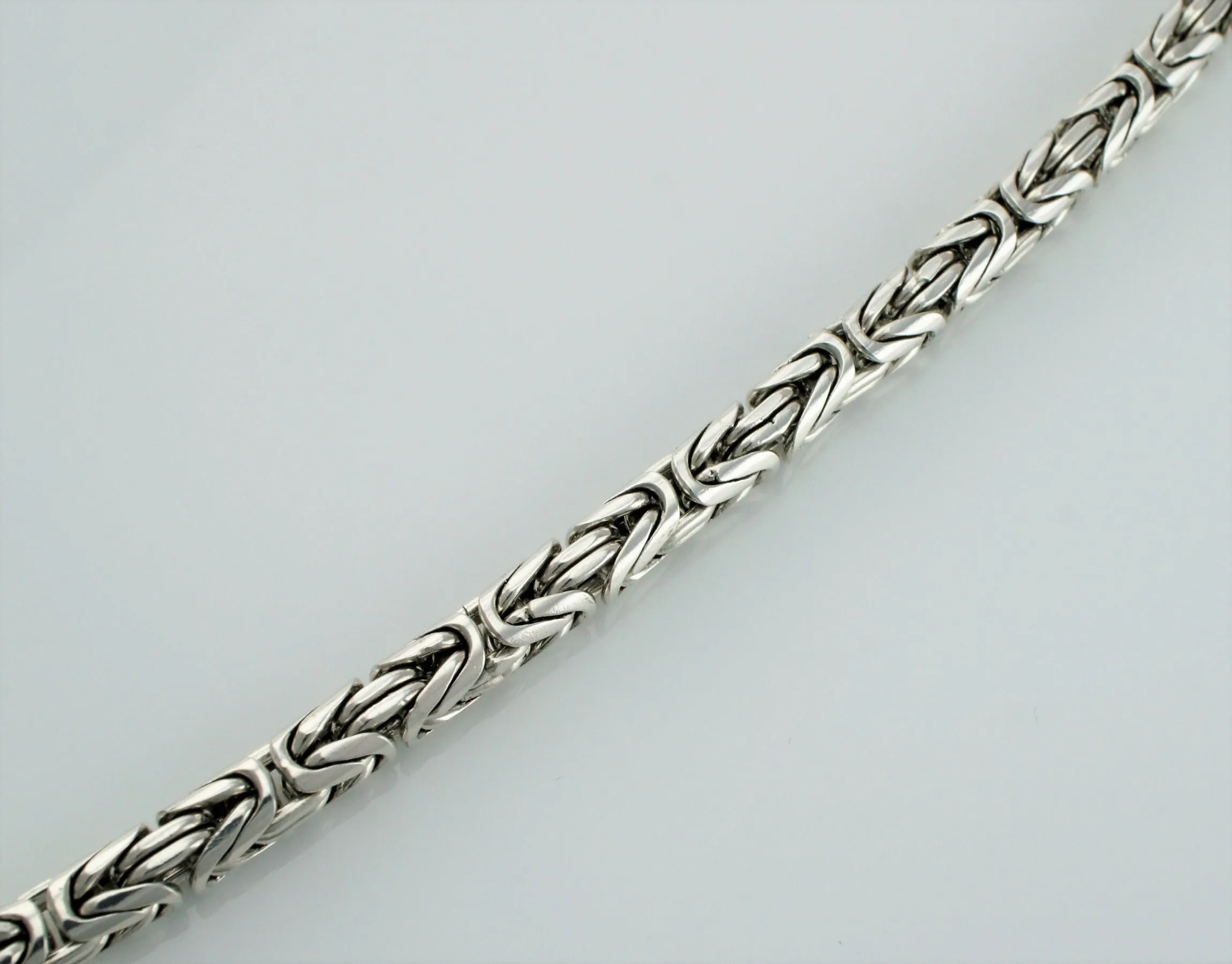 925 Sterling Silver Bali Byzantine Chain Necklace