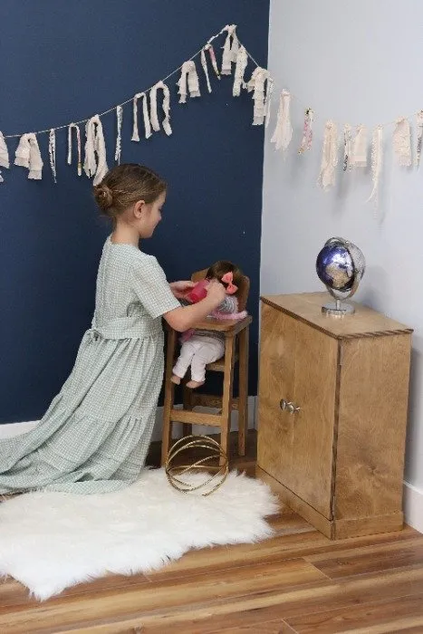 Amish-Made Wooden Doll High Chair, "Rebekah's Collection"