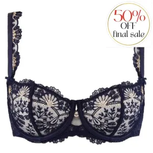 Aubade Art of Ink Half Cup Bra in Symphonie Bleue TD14