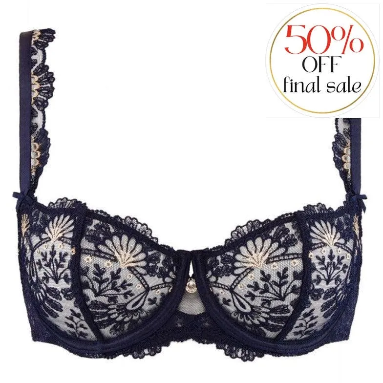 Aubade Art of Ink Half Cup Bra in Symphonie Bleue TD14