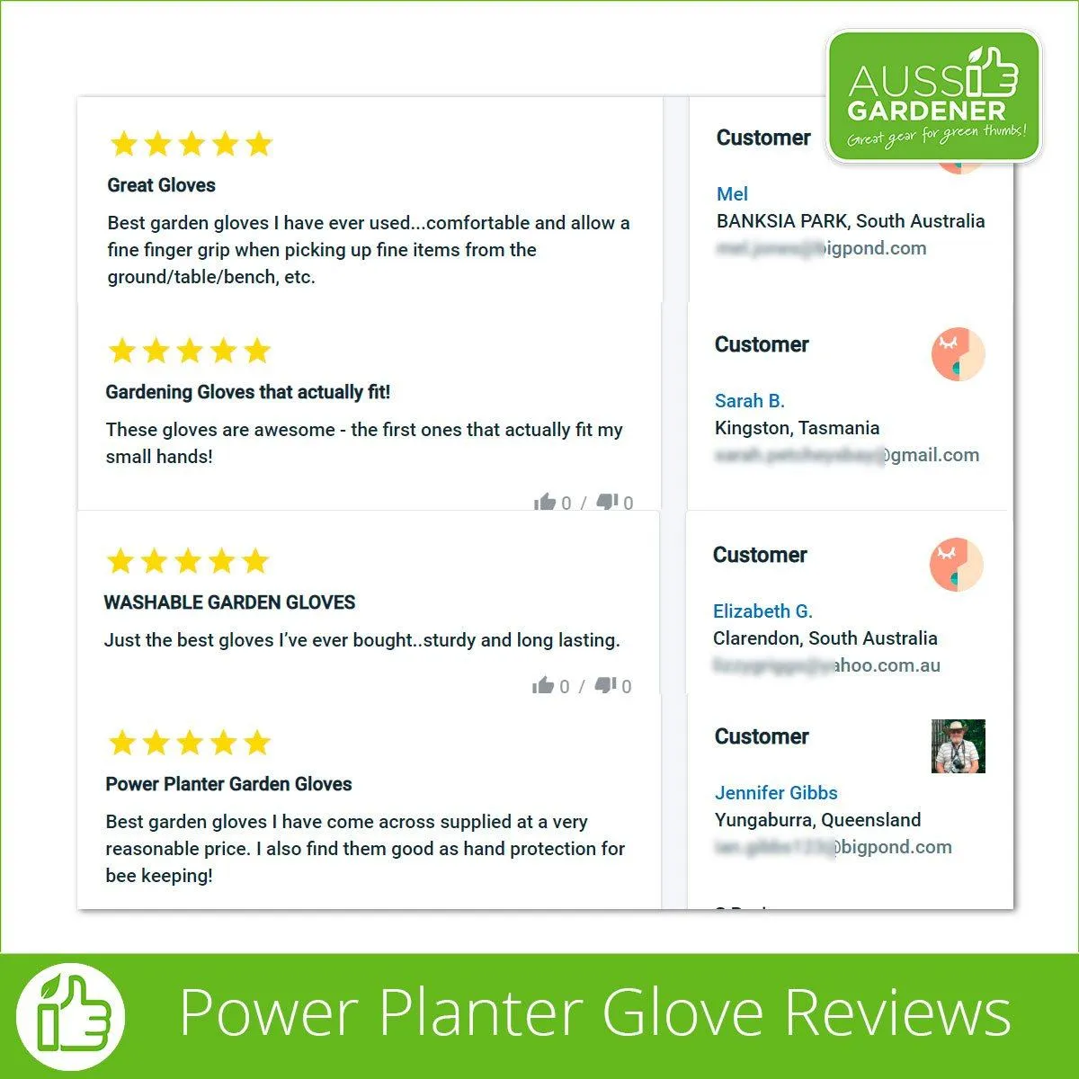 Aussie Gardener Gloves - 3 Pack (machine washable)