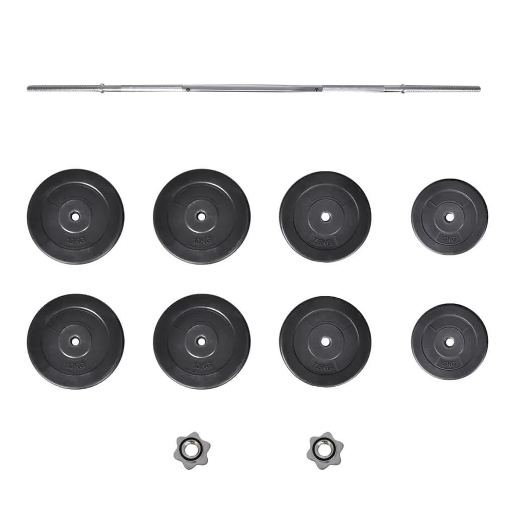 Barbell with Plates Set 132 lb - Durable and Safe for Home or Personal Training Centers