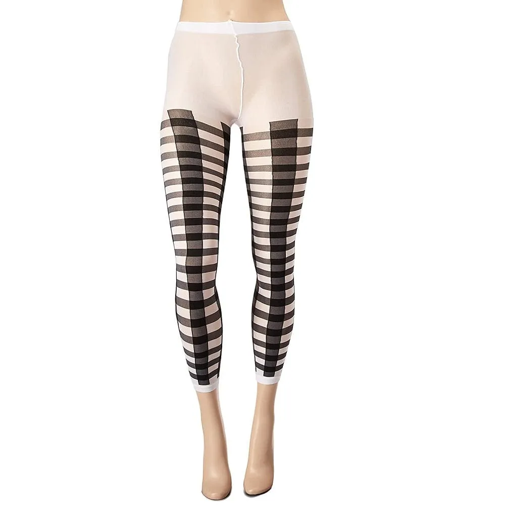 BeWicked Lattice Work Pattern Blk/Wht Pantyhose