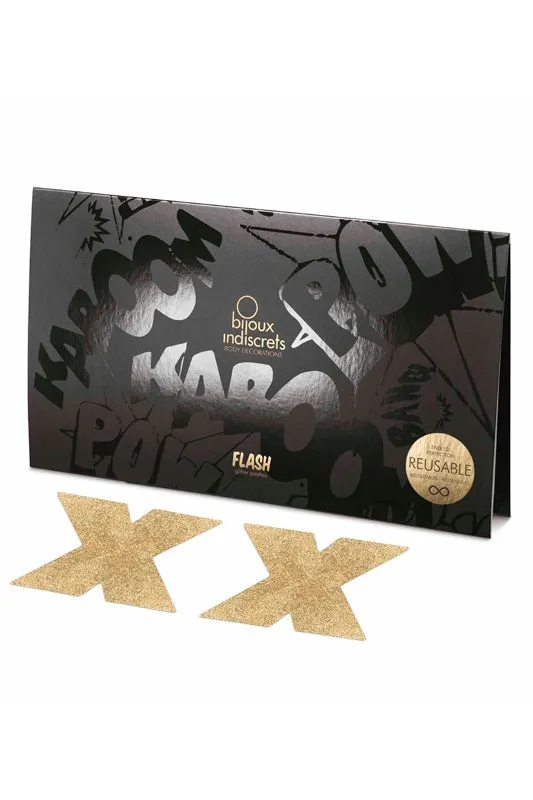 Bijoux Indiscrets | Flash, Glitter Pasties (Gold)