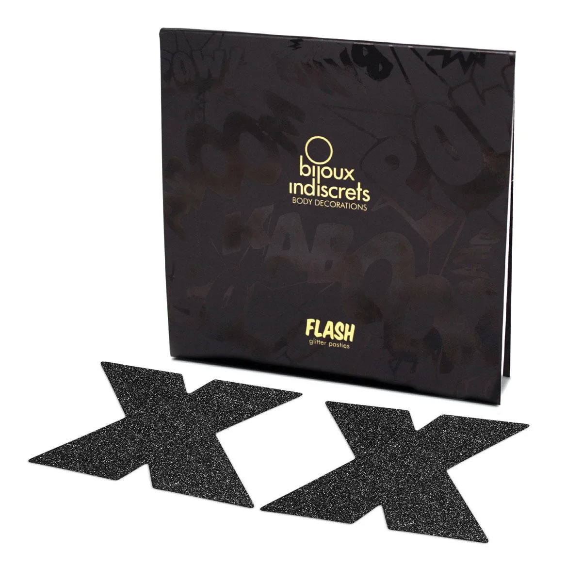 Bijoux Indiscrets Flash Pastie - Cross Black