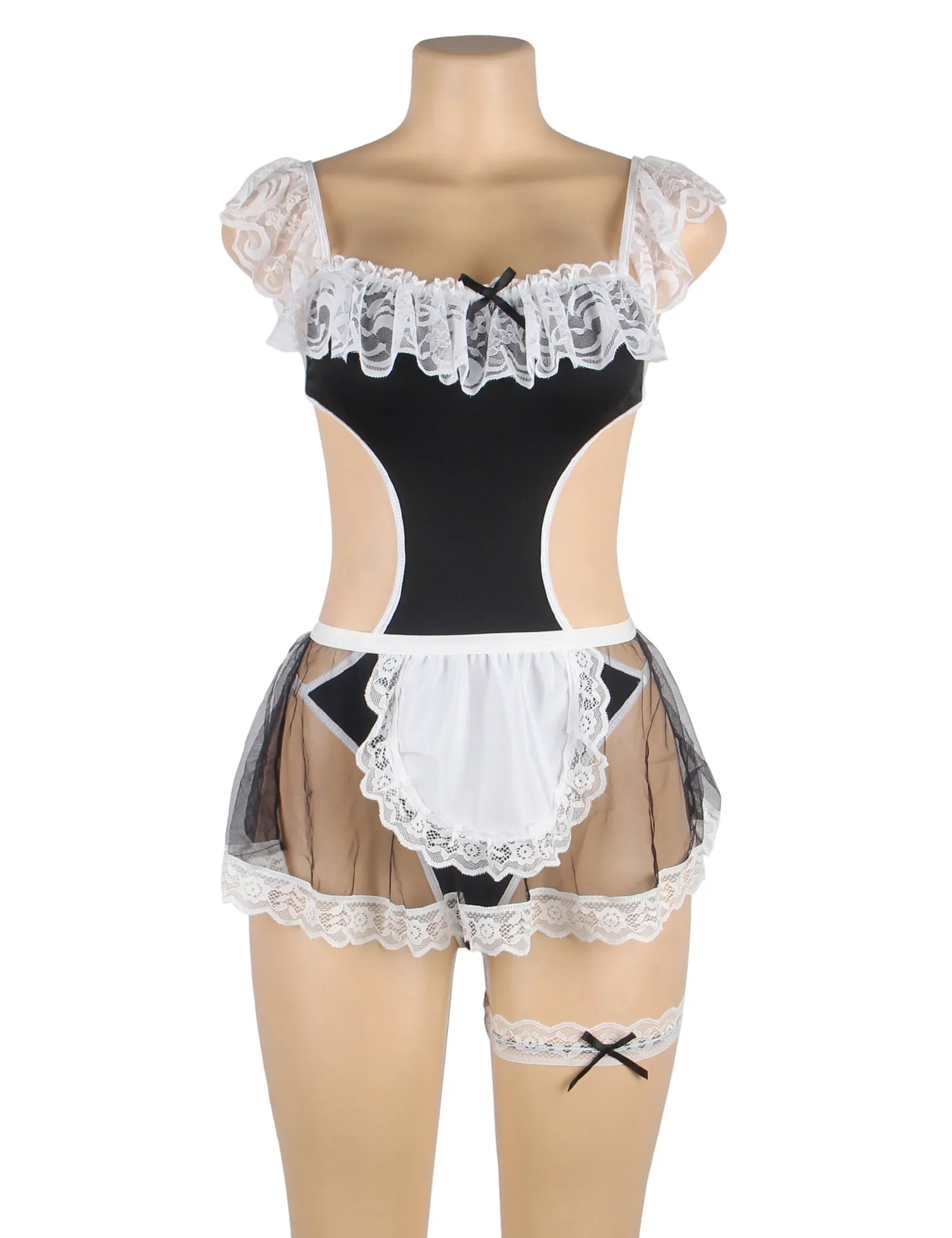 Black Sexy Lace Maid Costume & Plus Size