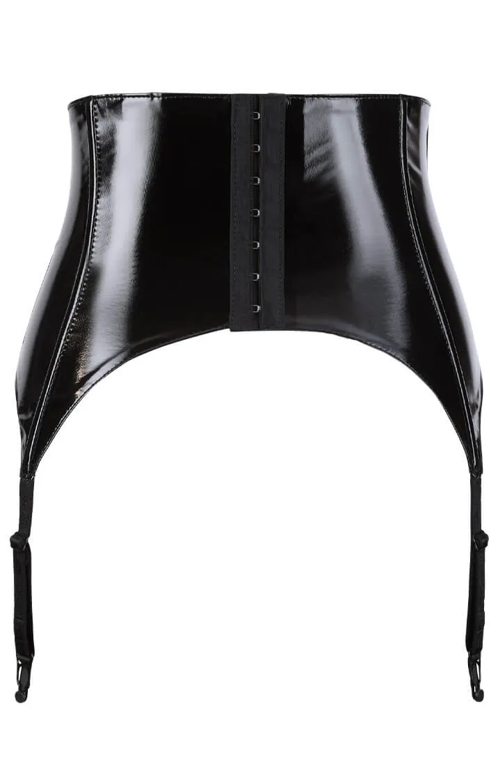 Black vinyl suspender underbust - Your Host