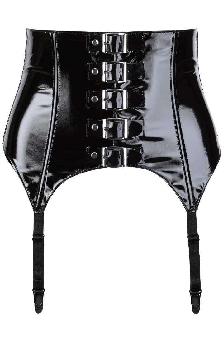 Black vinyl suspender underbust - Your Host