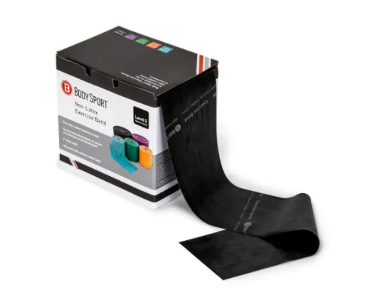 BodySport&reg; 5" Wide, Bulk Packaged Exercise Resistance Bands, Latex Free, 50 yd Rolls