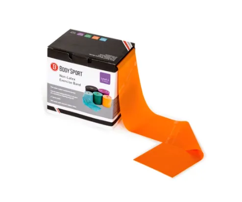 BodySport&reg; 5" Wide, Bulk Packaged Exercise Resistance Bands, Latex Free, 50 yd Rolls