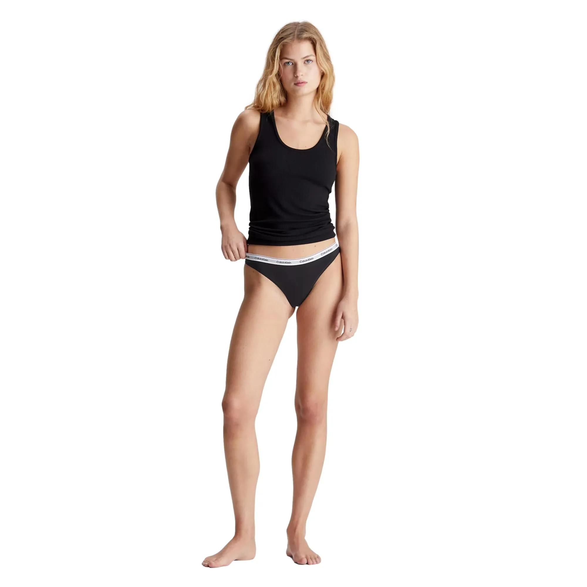 Calvin Klein Modern Logo Thong 3 Pack - Black/Black/Black