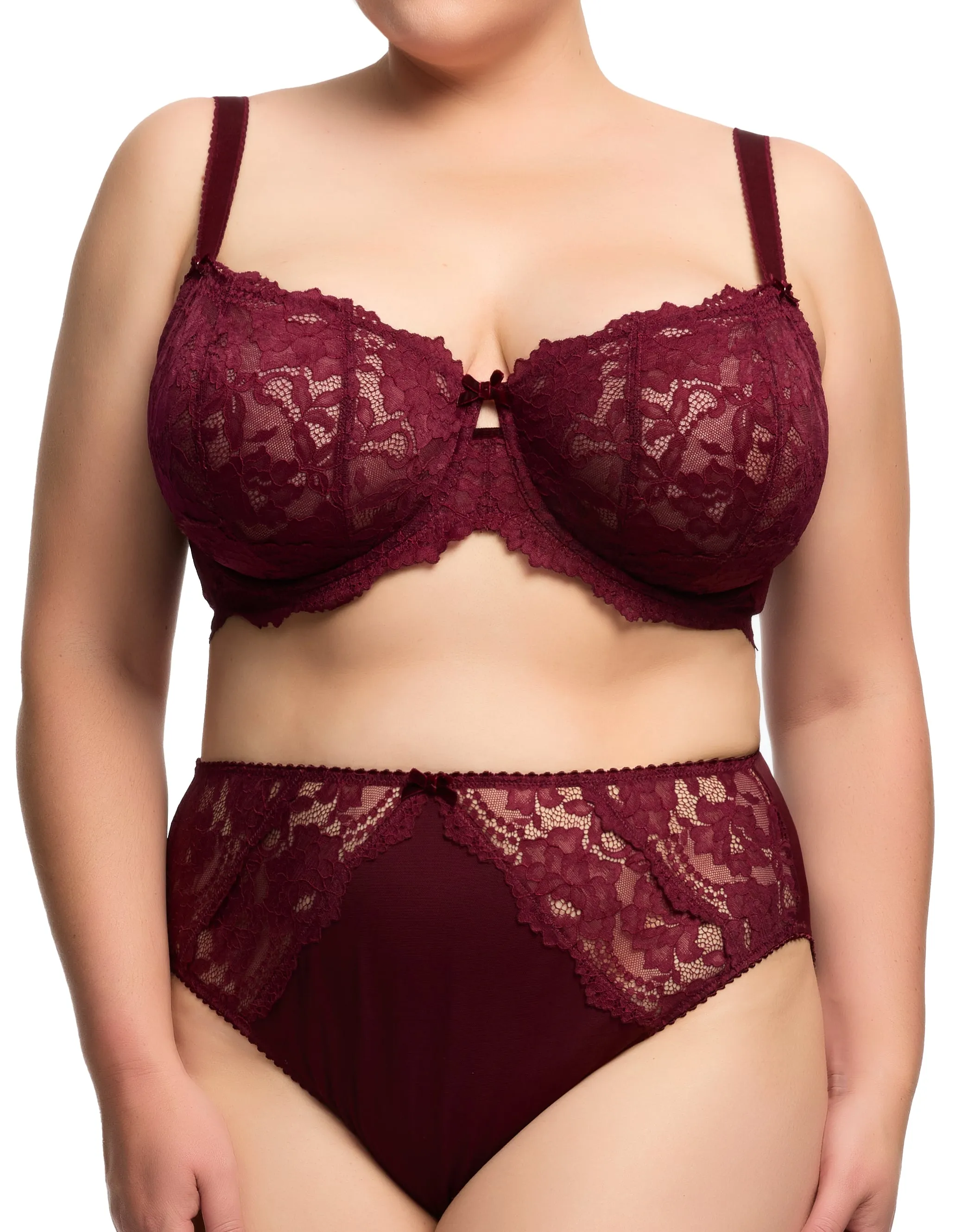 Cora Full Brief In Bordeaux By Dita Von Teese Lingerie - XL-4X